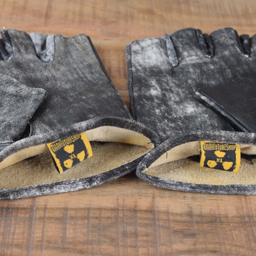 Abenteurer - graue Leder Handschuhe