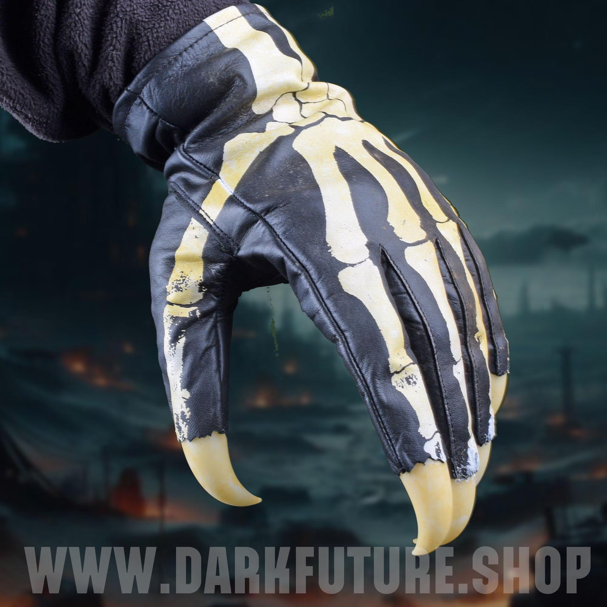 Horror Skelett - Handschuhe mit Krallen