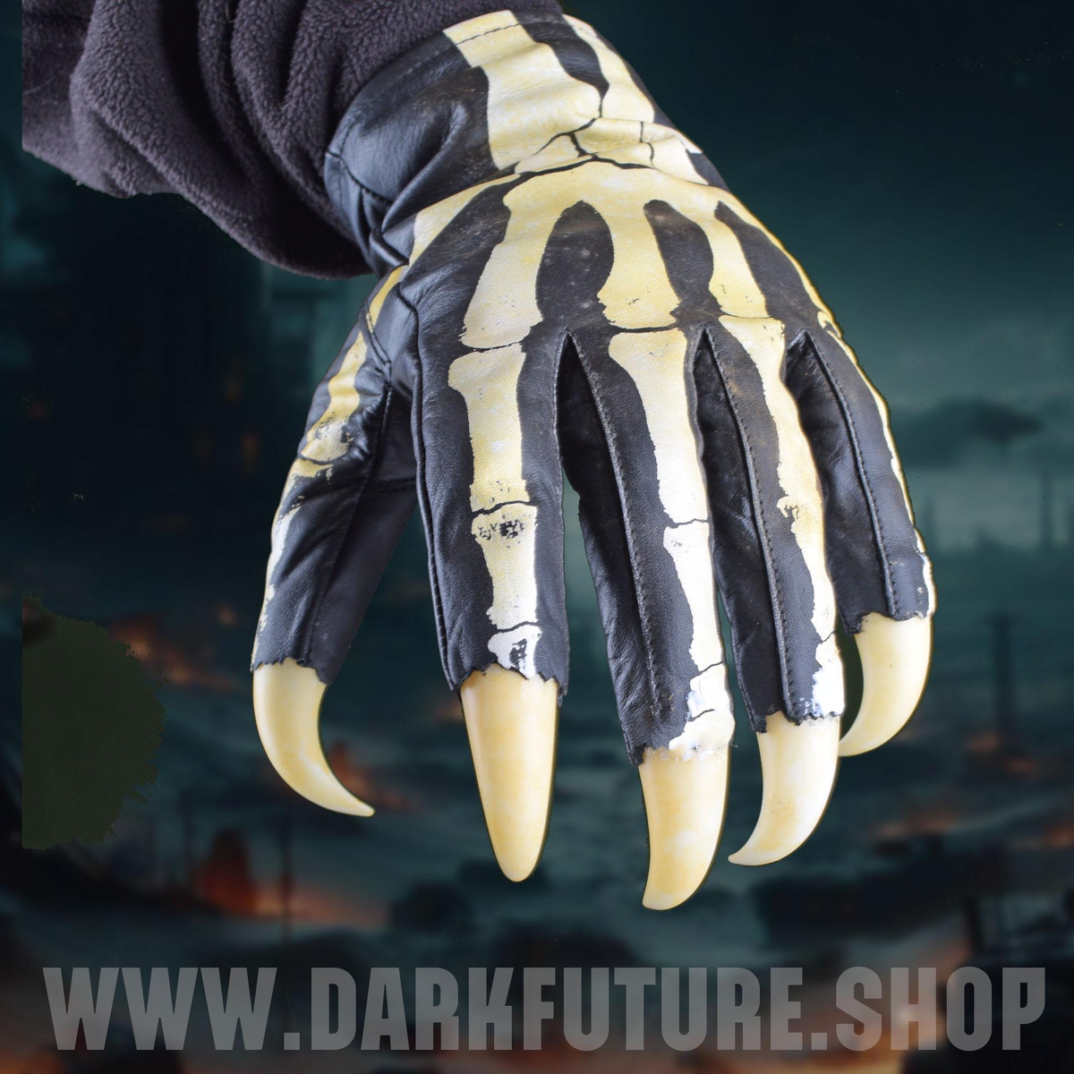 Horror Skelett - Handschuhe mit Krallen
