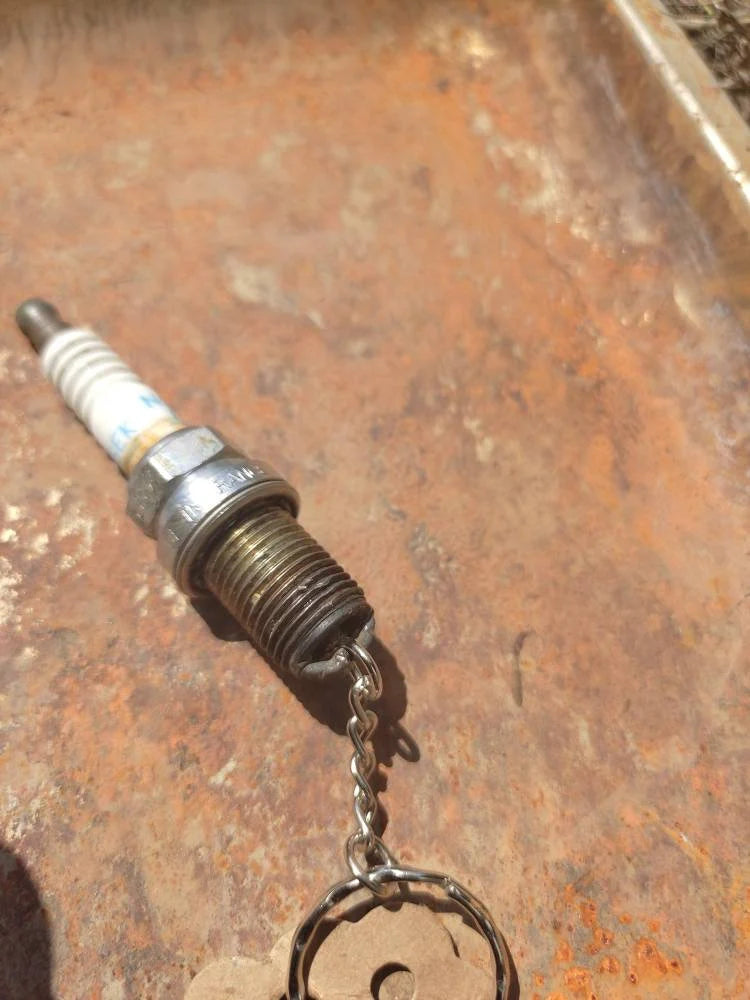 2 Spark plug end-times keychain