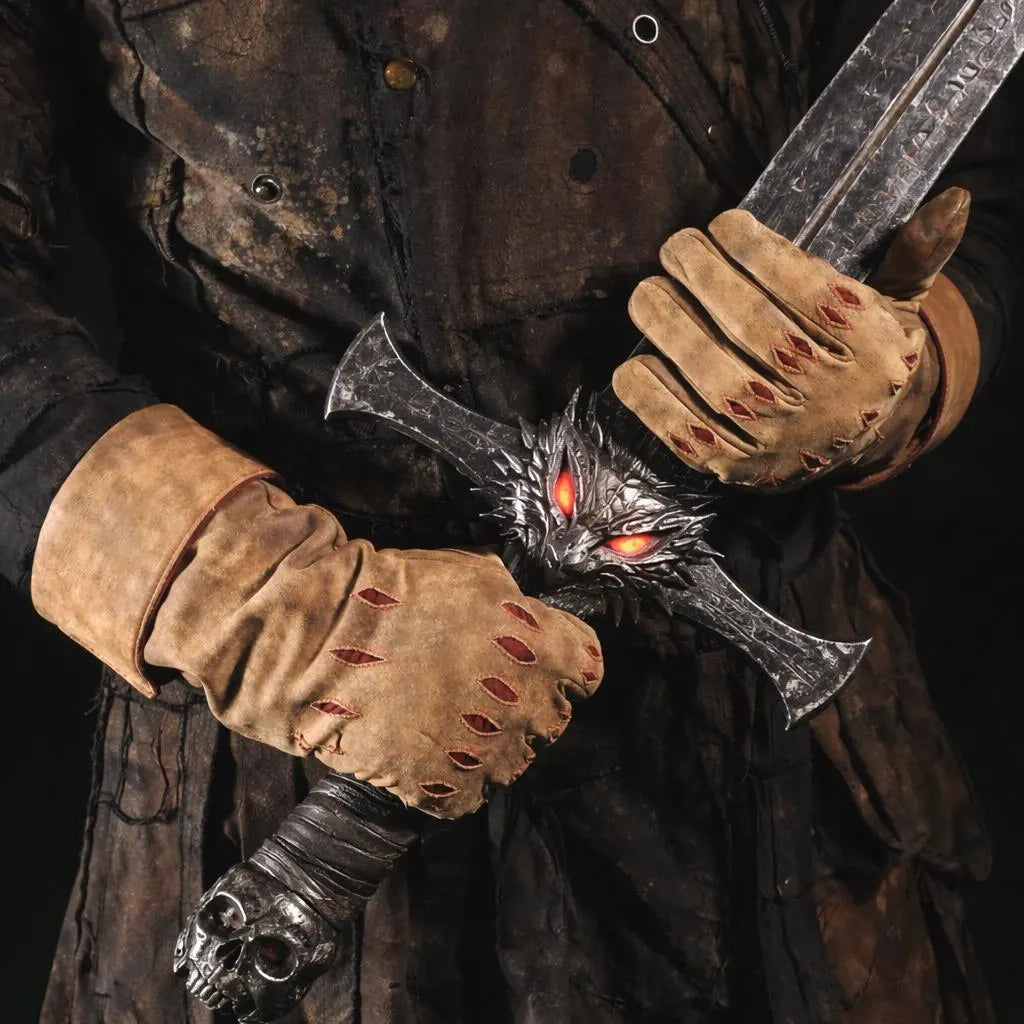 Monsterjäger- Lange Lederhandschuhe