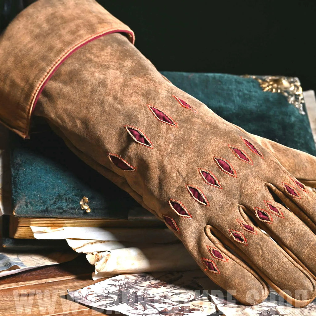 Monsterjäger- Lange Lederhandschuhe
