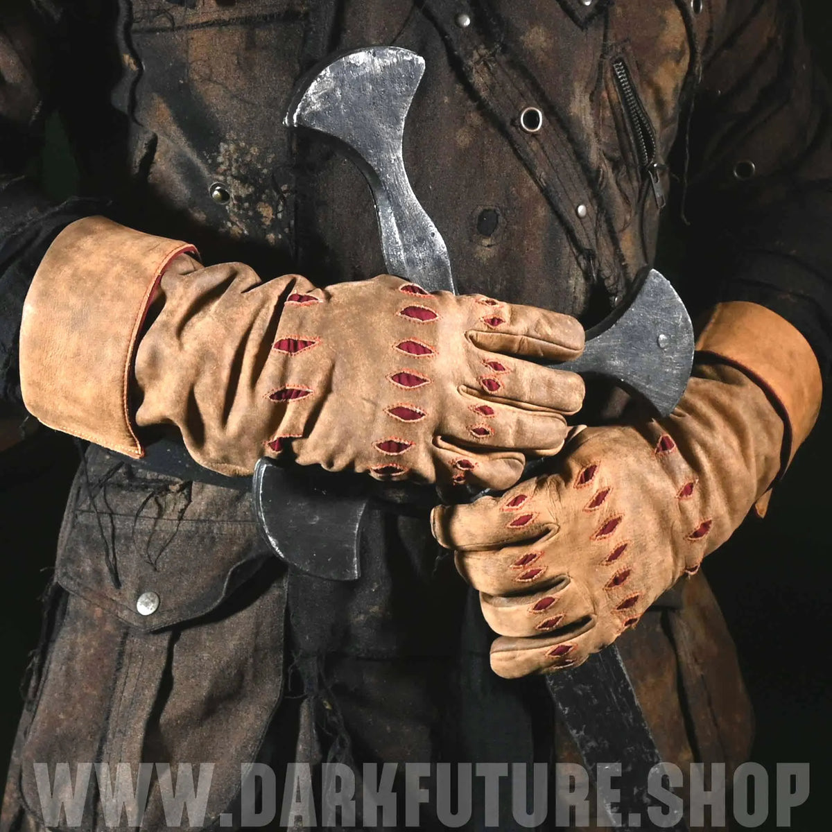 Monsterjäger- Lange Lederhandschuhe