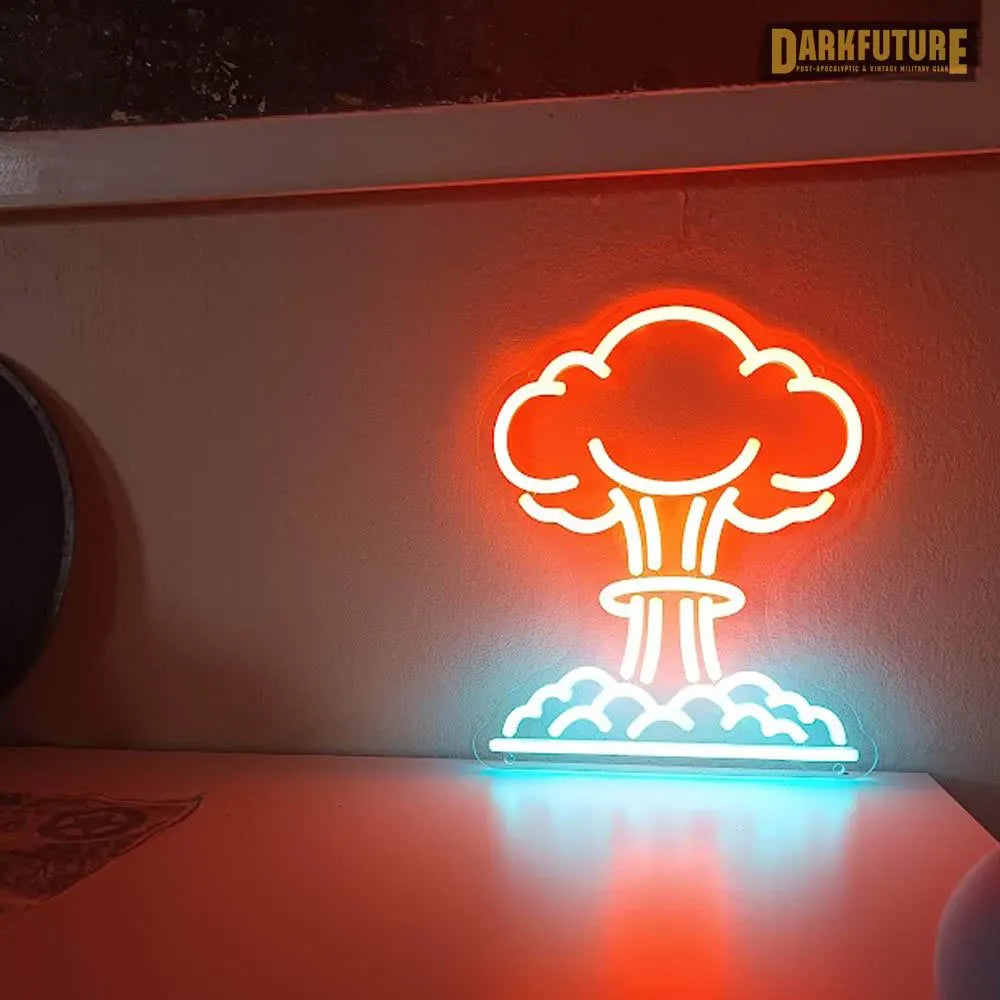 Post-Apocalyptic Neon Sign – Mushroom Cloud