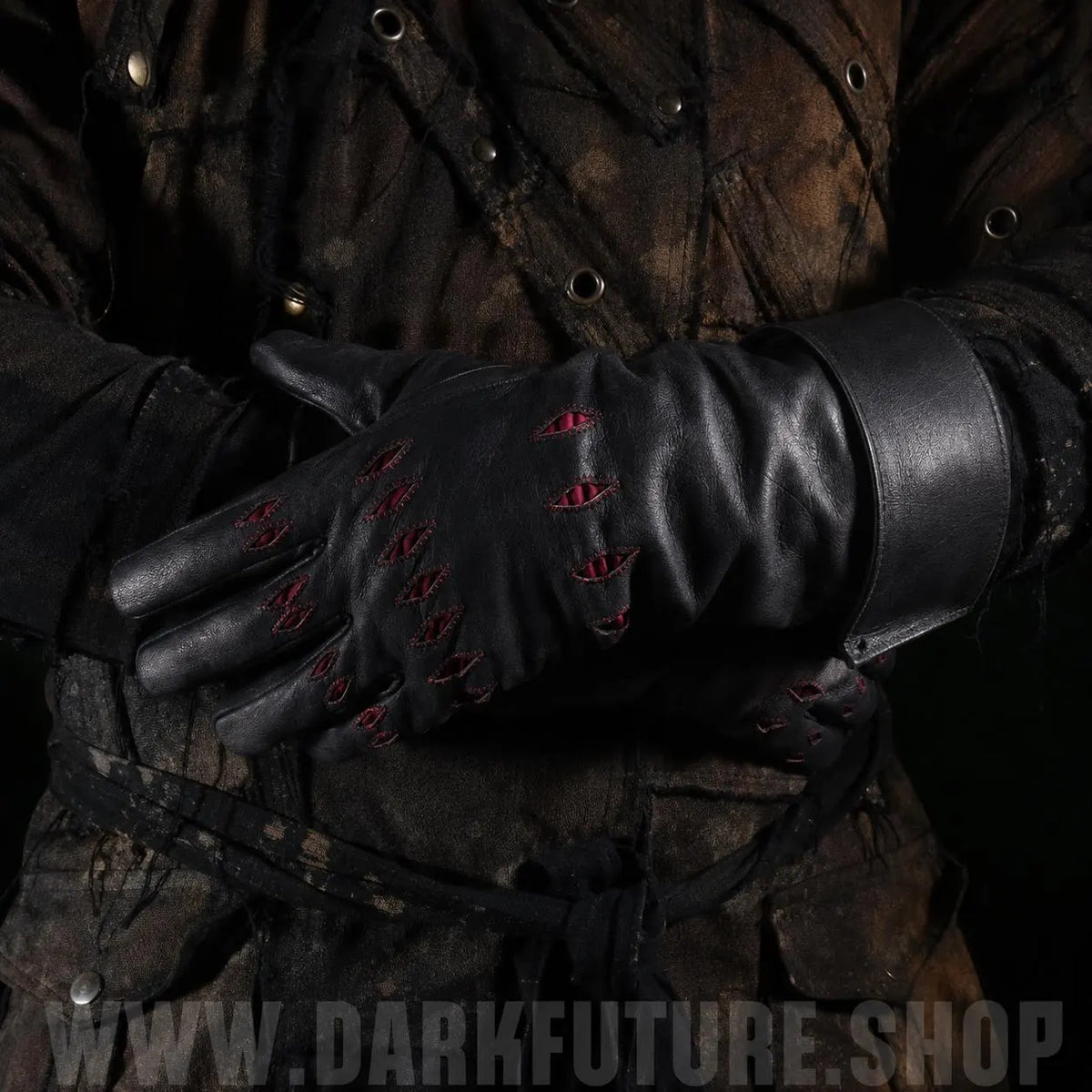 Monsterjäger- Lange Lederhandschuhe