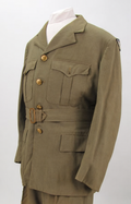 Vintage RCAF-Uniformjacke Khaki mit Gürtel und Schulterabzeichen
