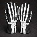Skelett - lange Leder Handschuhe