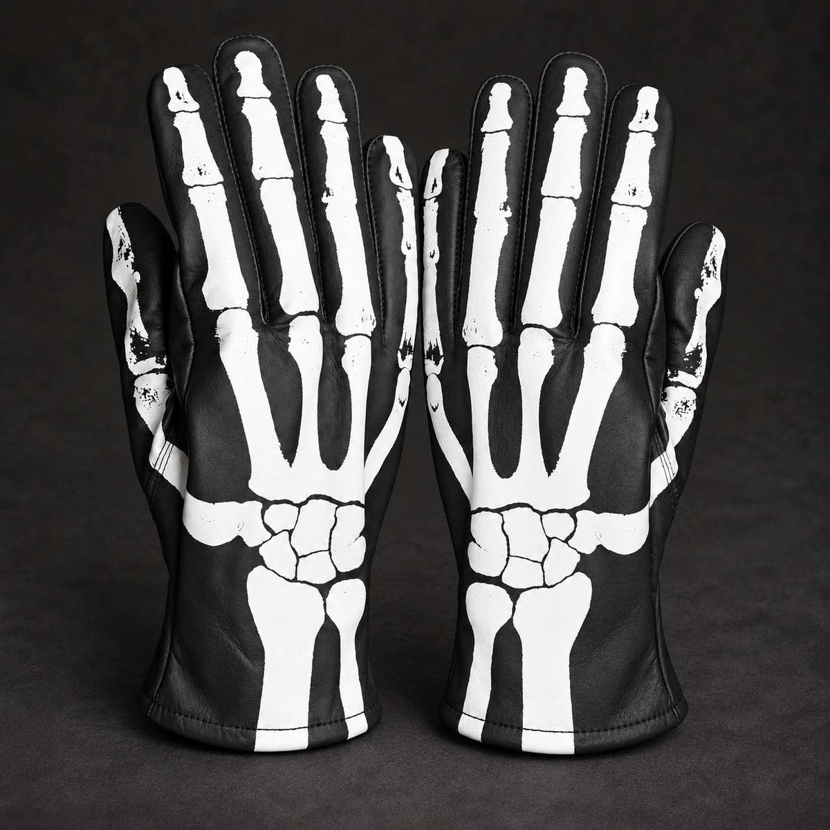 Skelett - lange Leder Handschuhe