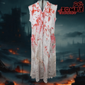 Zombie-Summer Krankenschwester-Kleid mit Bluteffekten und Rissen – Vorderansicht